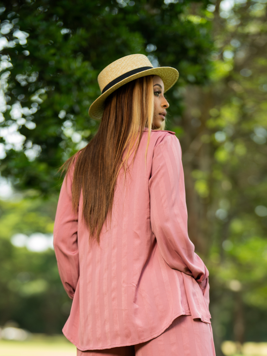 Straw Boater Hat Black