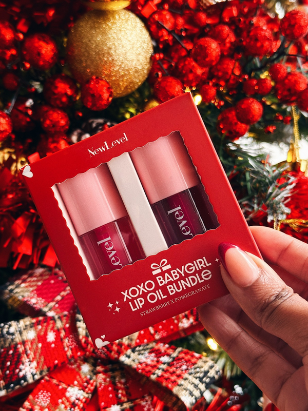 Limited Edition Holiday Lip Oil Gift Set - Pomegranate & Strawberry