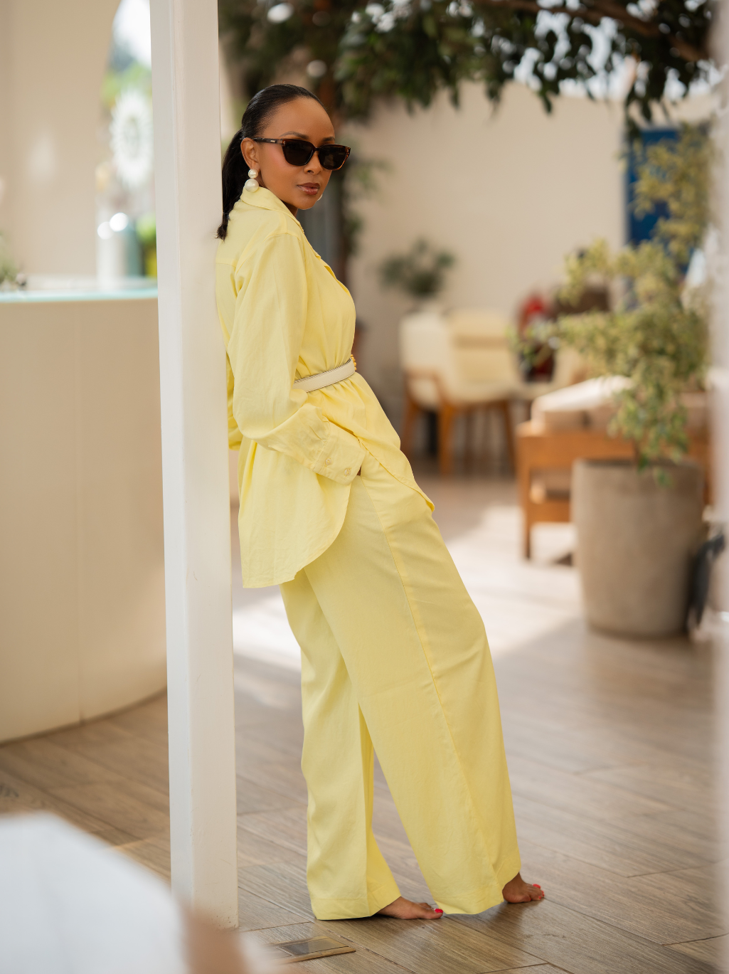BUTTER YELLOW MARA LINEN SET