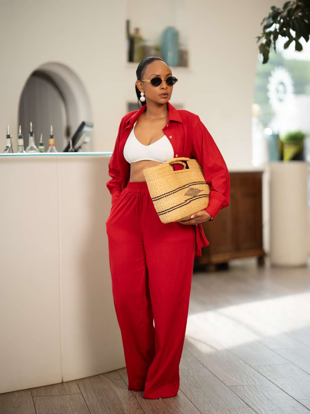ROUGE RED MARA LINEN SET