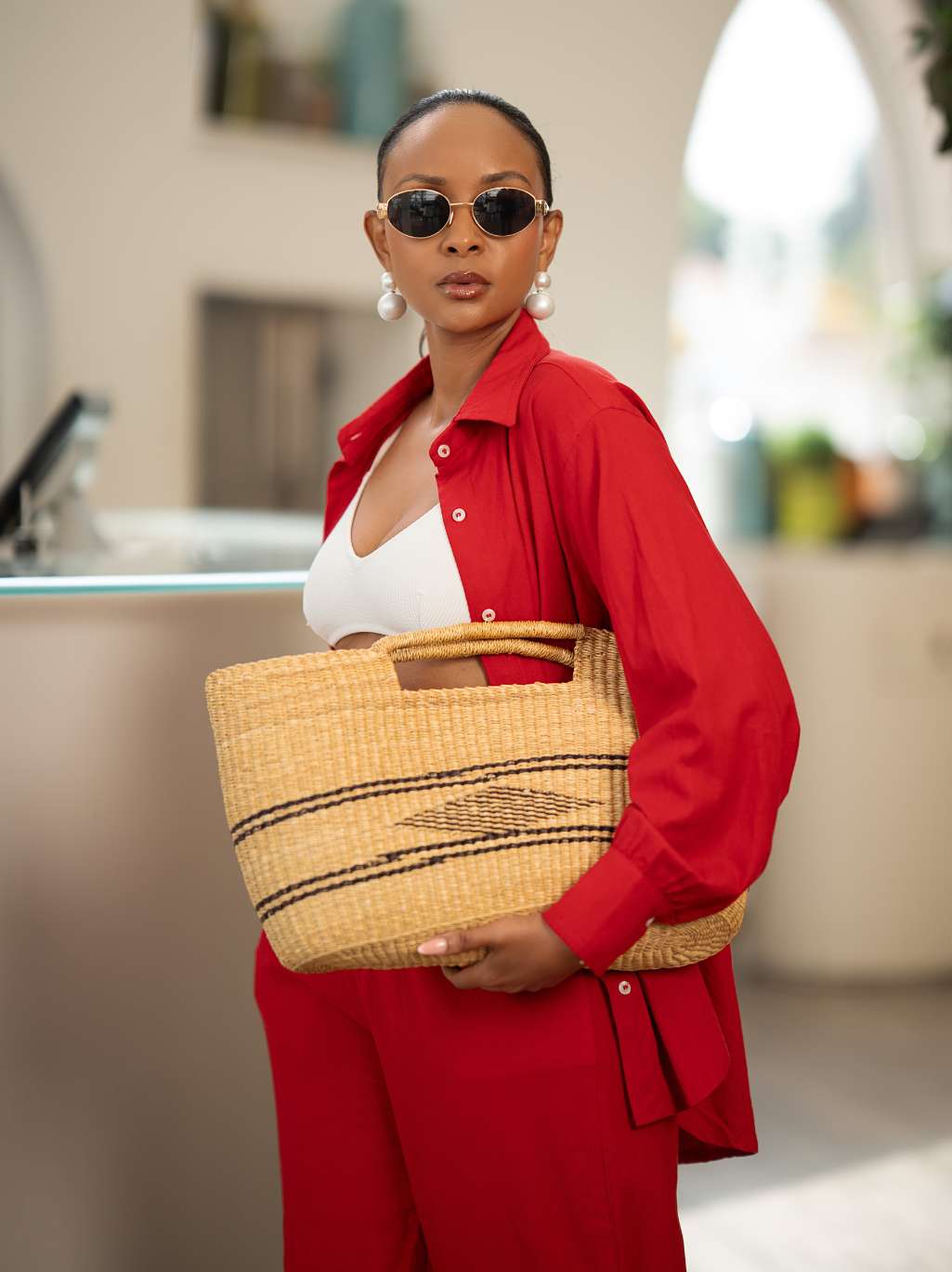 ROUGE RED MARA LINEN SET