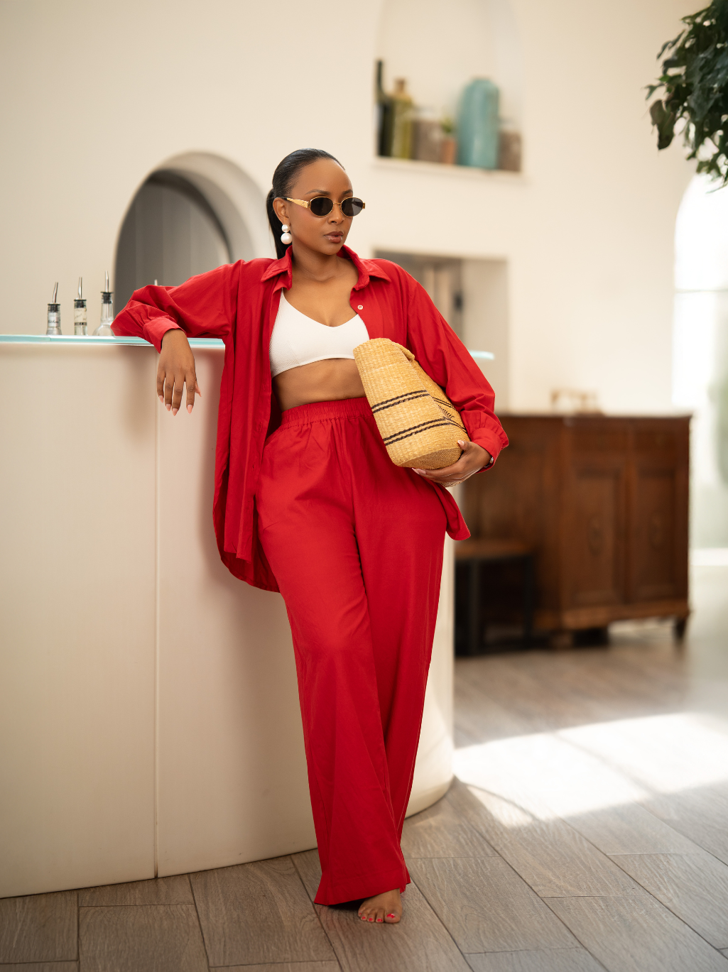 ROUGE RED MARA LINEN SET